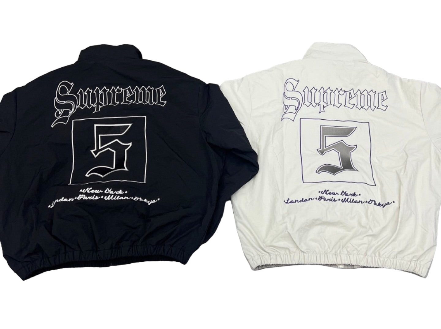 Supreme | Gothic 5 Logo Jacket | Black & White