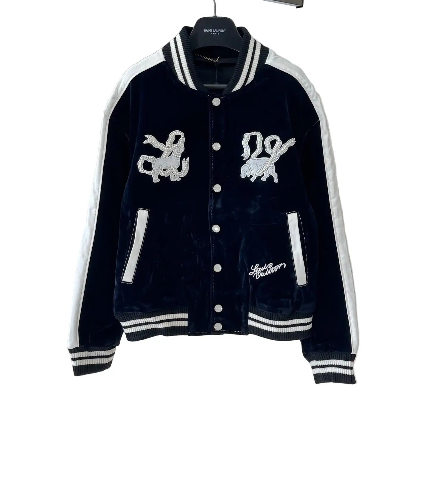 Louis Vuitton | Navy Velvet Varsity Jacket Louis Vuitton