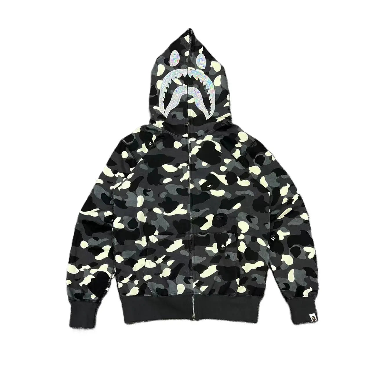 BAPE | Shark Full Zip Hoodie | Grey Camo & Black Camo Bape