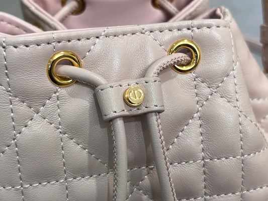 Dior | Pink Cannage Leather Drawstring Backpack Dior