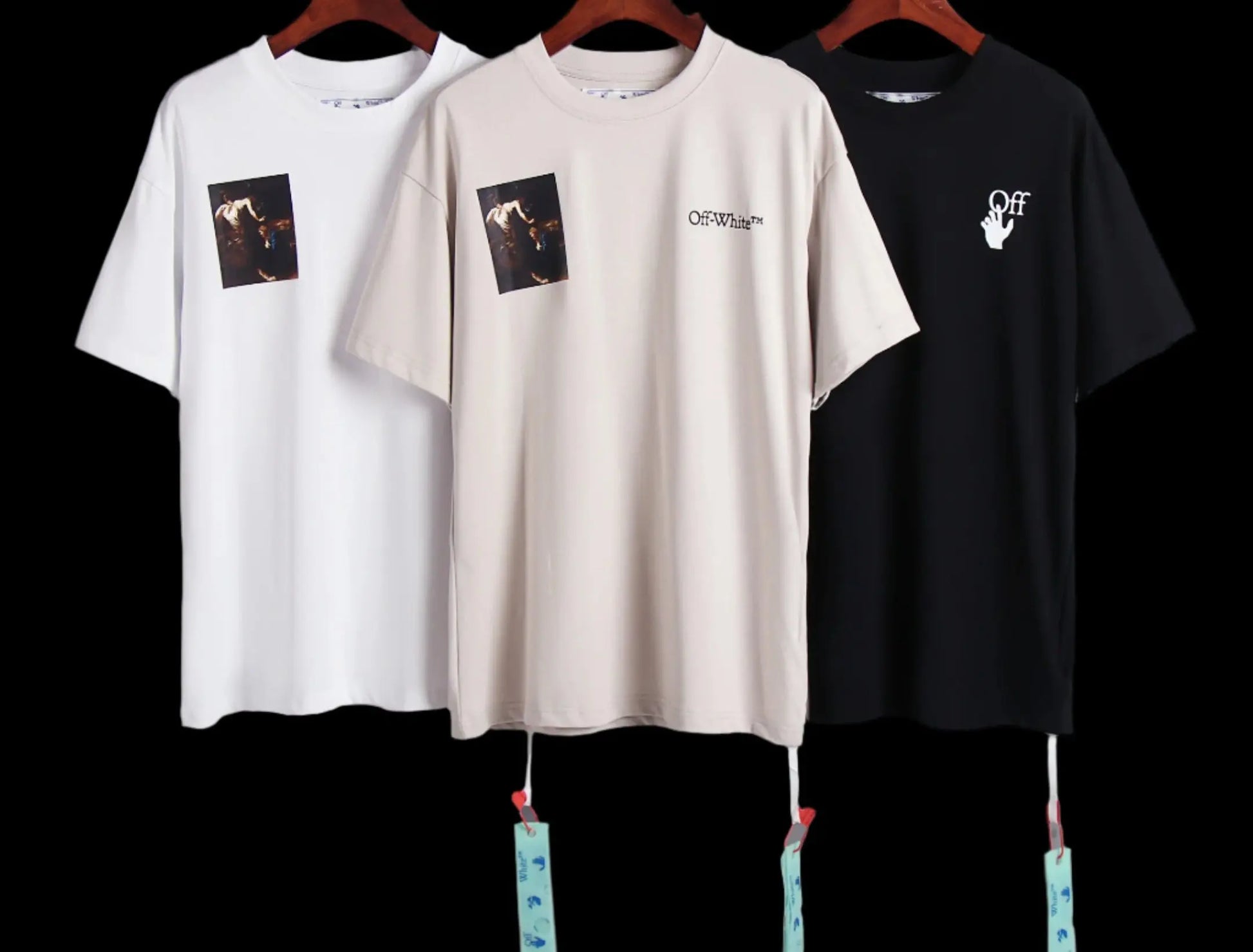 Off-White | Caravaggio Oil Painting Graphic Tee | Black, White, Beige Off-White