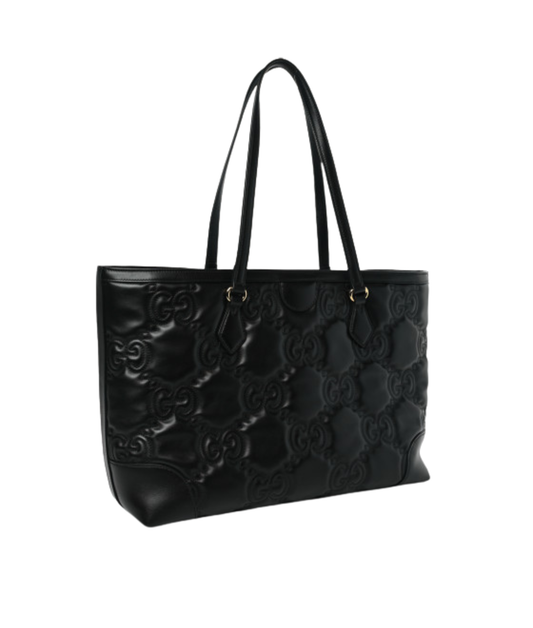 Gucci | GG Matelassé Medium Ophidia Shopping Tote | Black Leather