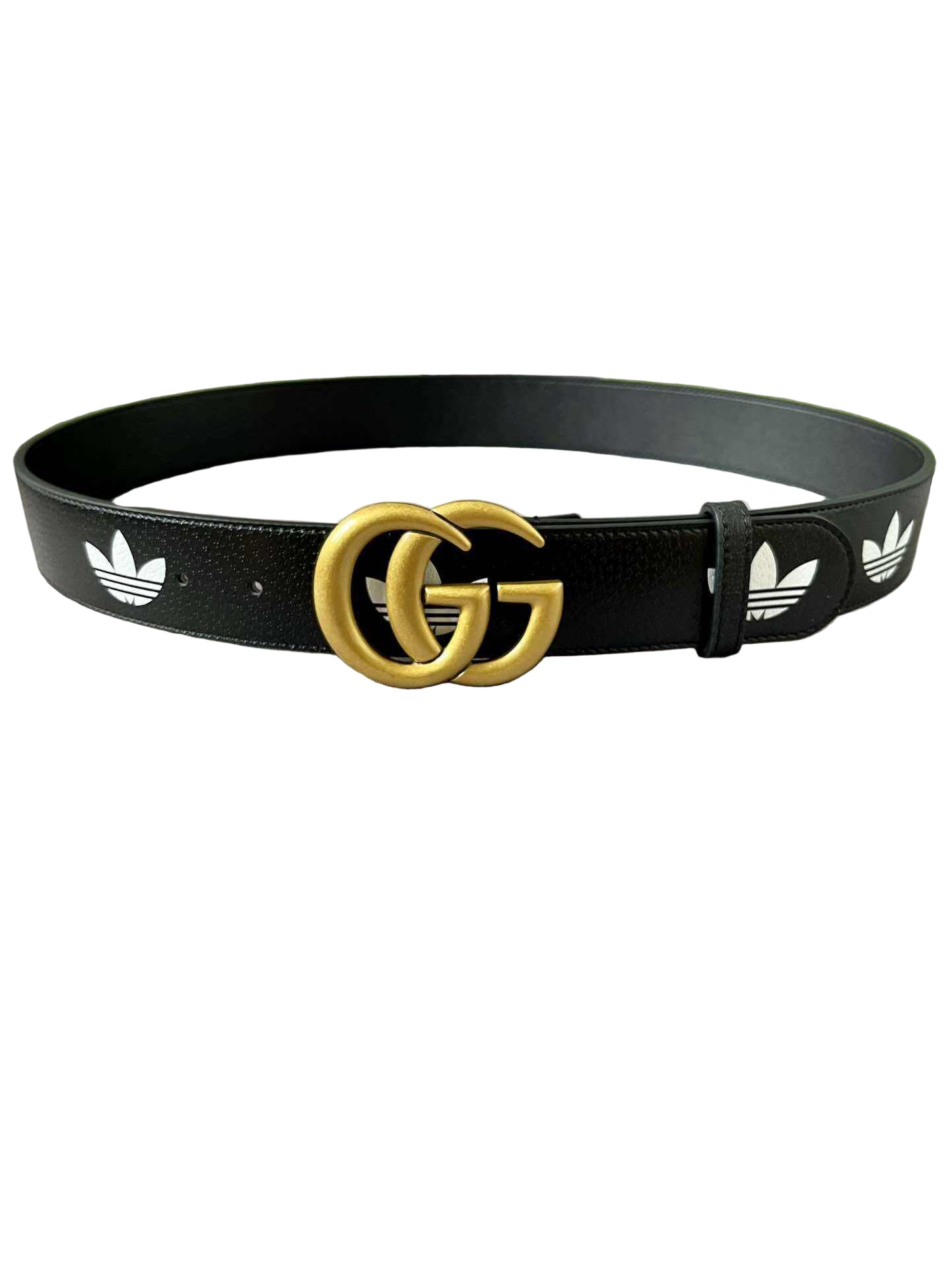 Gucci x Adidas | Black Leather Double G Belt | Gucci