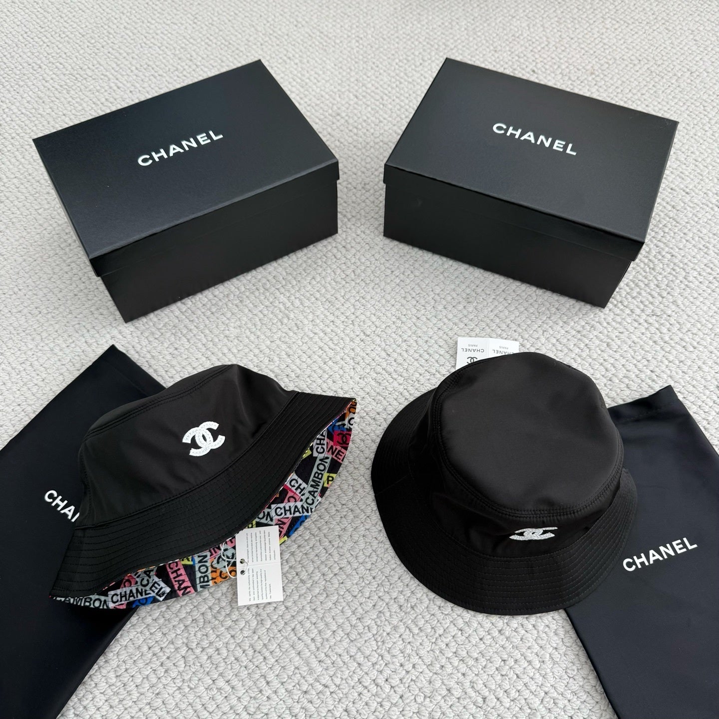 Chanel | Reversible Bucket Hat | Black / Multicolor Monogram
