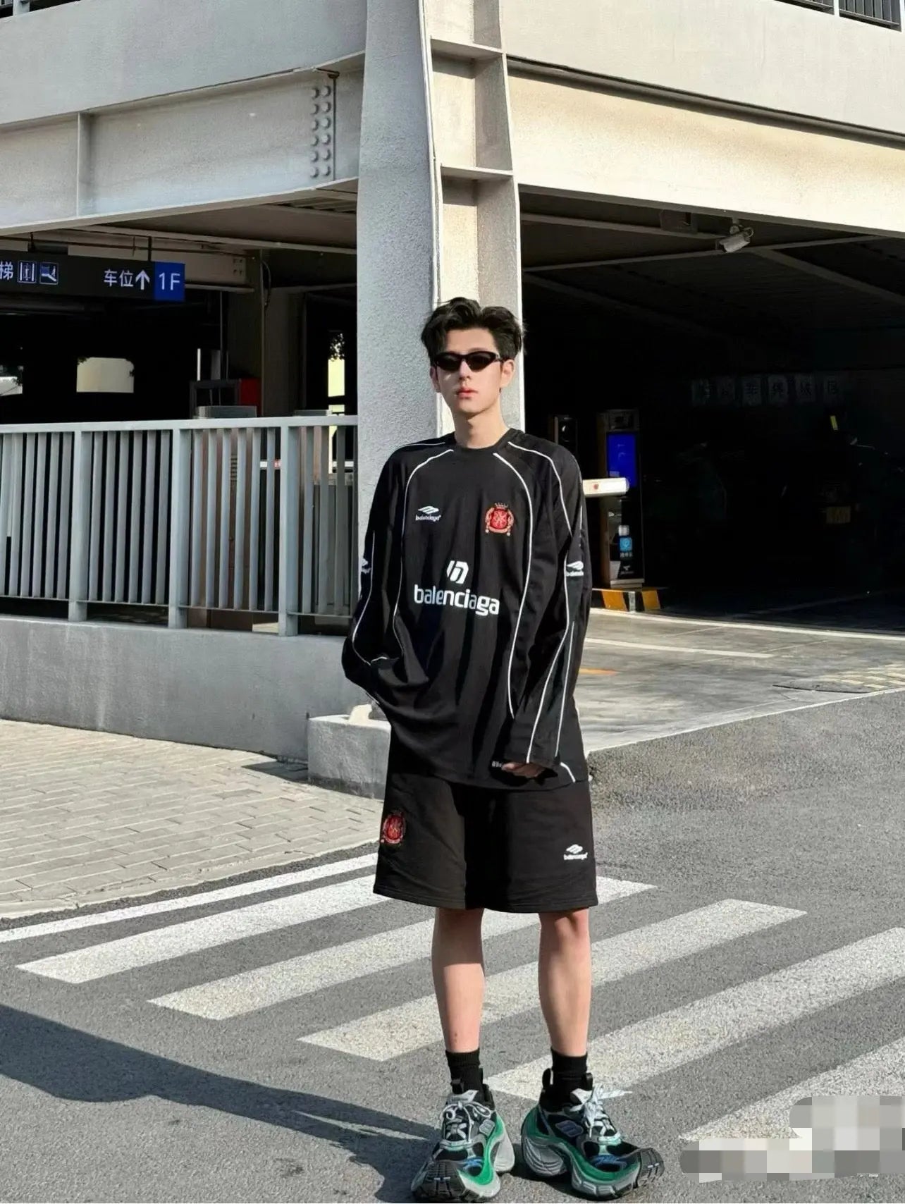 Balenciaga | Black Motorsport Long Sleeve Tracksuit Set Balenciaga