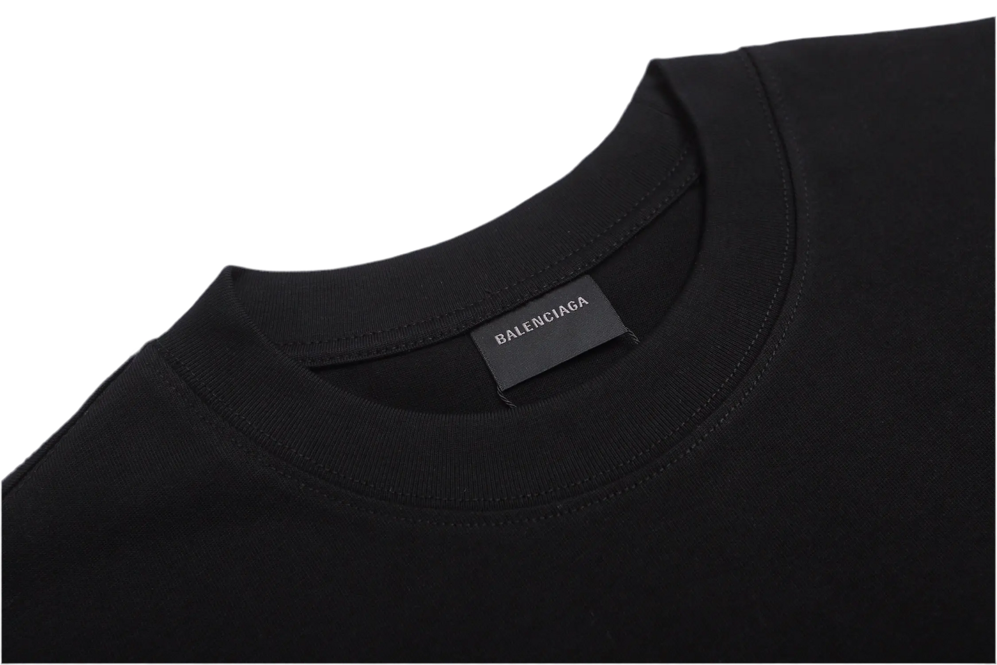 Balenciaga | Black Rhinestone Script Logo Tee | Oversized Fit Balenciaga