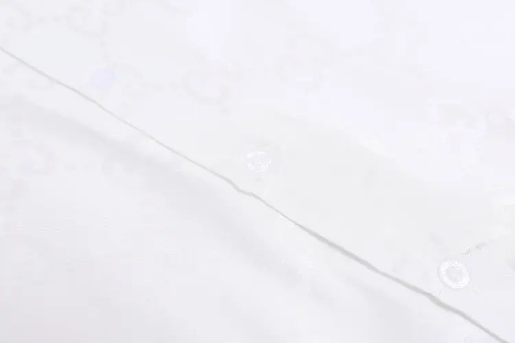 Gucci | Monogram Silk Button-Up Shirt | Black GG Pattern | Short Sleeve Gucci