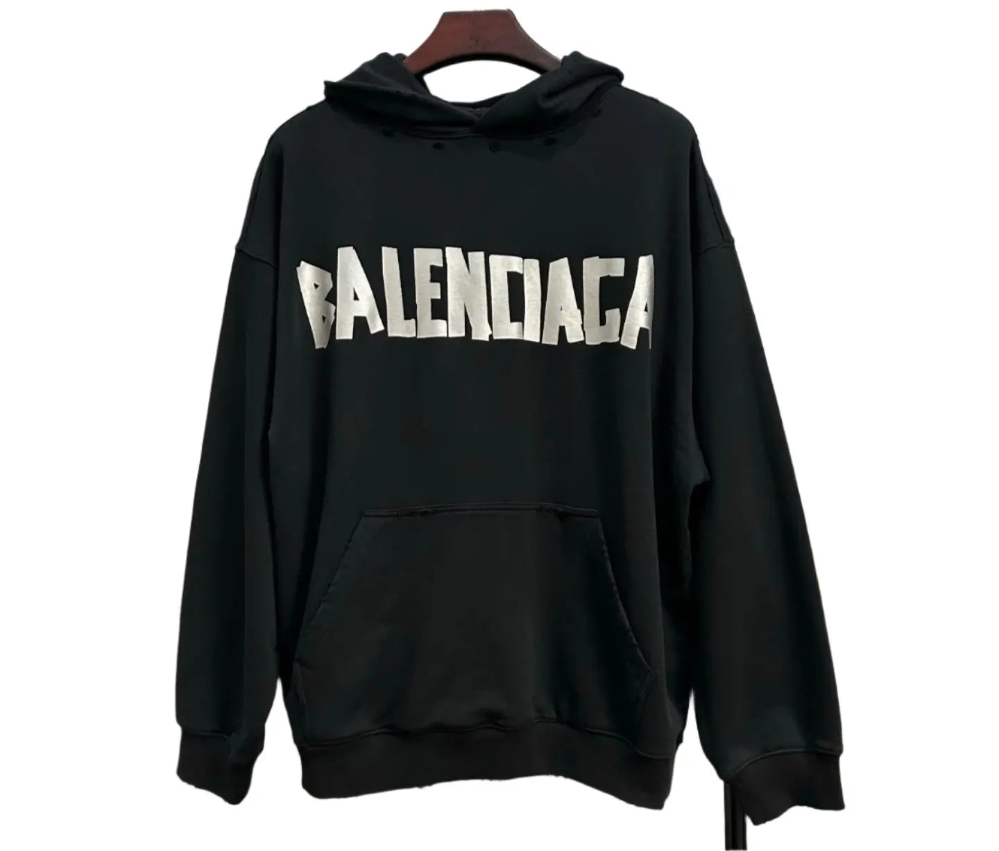 Balenciaga | Distressed Large Logo Hoodie | Oversized Streetwear Balenciaga