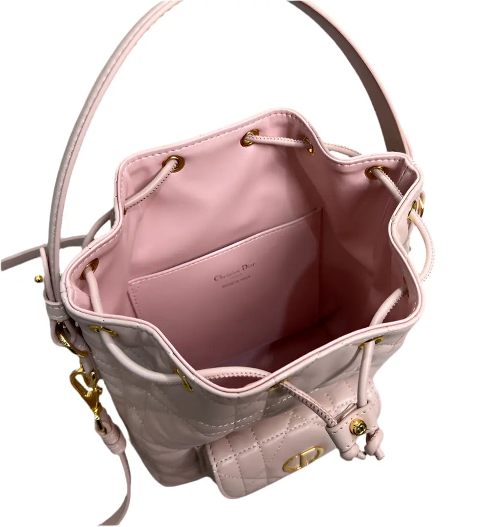 Dior | Pink Cannage Leather Drawstring Backpack Dior