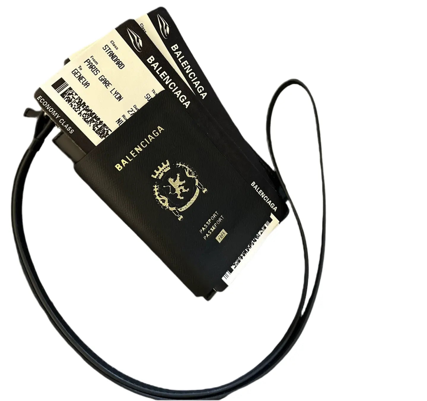 Balenciaga | Black Leather Travel Organizer Passport Holder Balenciaga