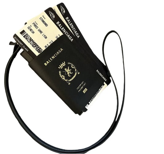 Balenciaga | Black Leather Travel Organizer Passport Holder Balenciaga