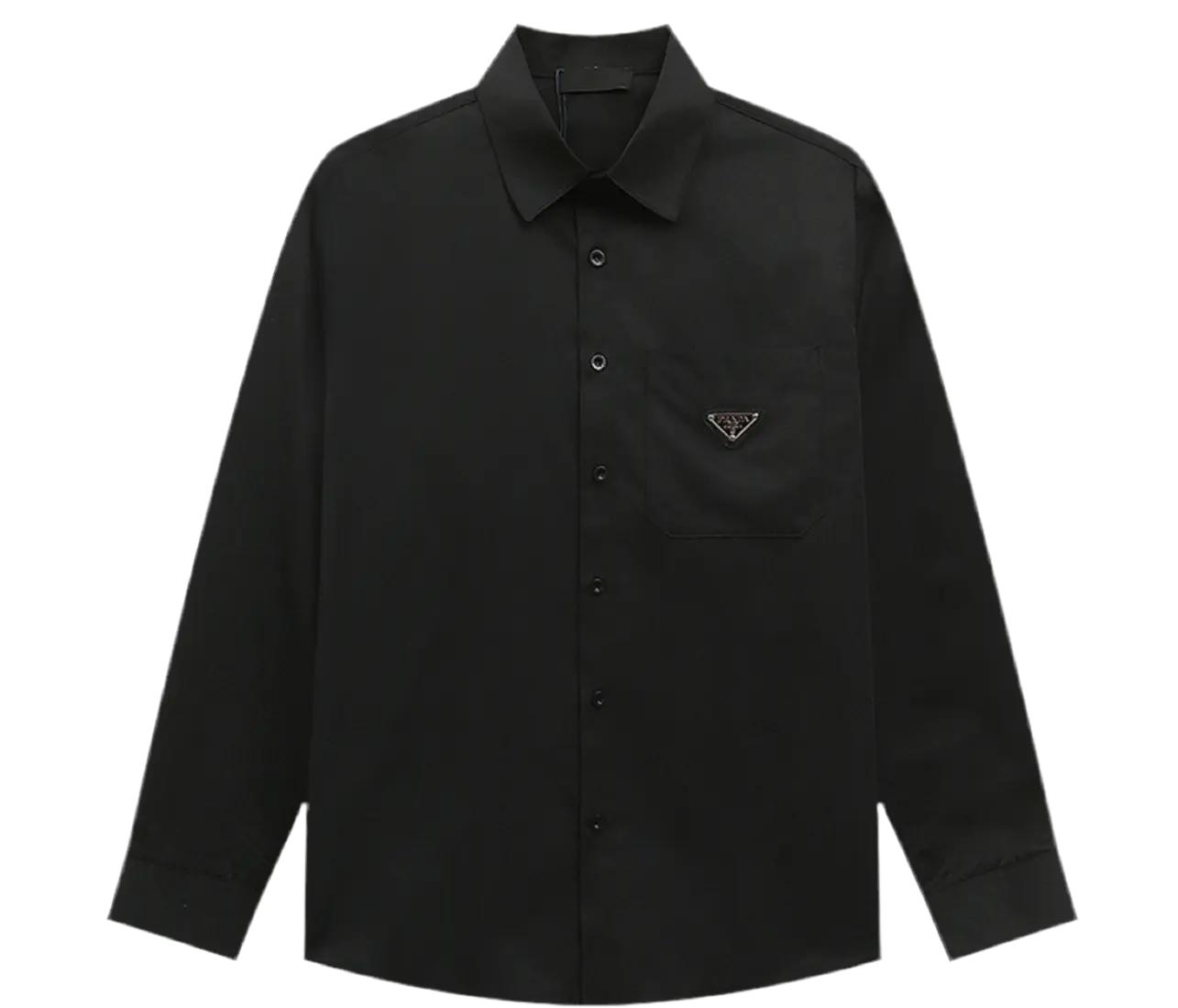 Prada | Classic Logo Poplin Shirt | Black or White | Long Sleeve Button-Up Prada
