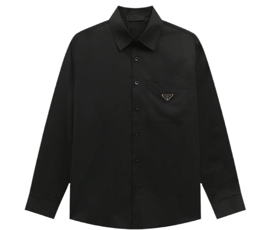 Prada | Classic Logo Poplin Shirt | Black or White | Long Sleeve Button-Up Prada