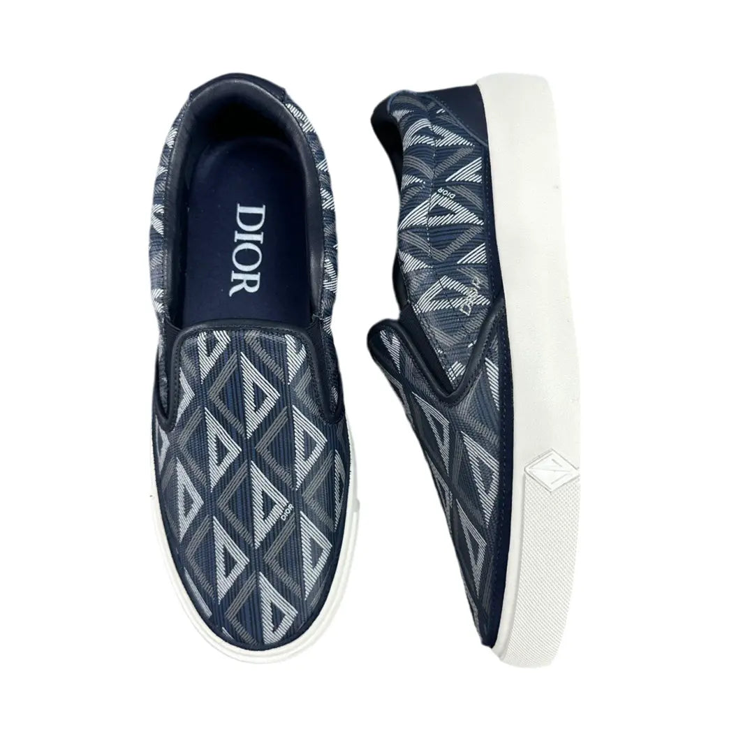 Dior | Quilted Monogram Slip-On Sneakers – Black, Grey, or Navy Dior