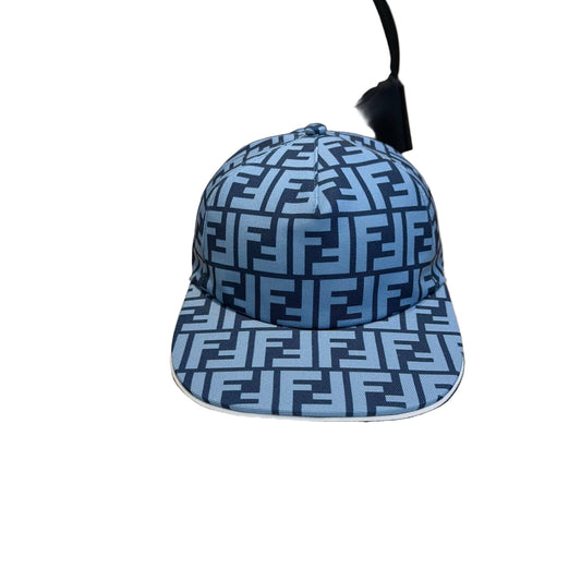 Fendi | Blue FF Monogram Canvas Baseball Cap | Adjustable Strap - Dark or Light Blue