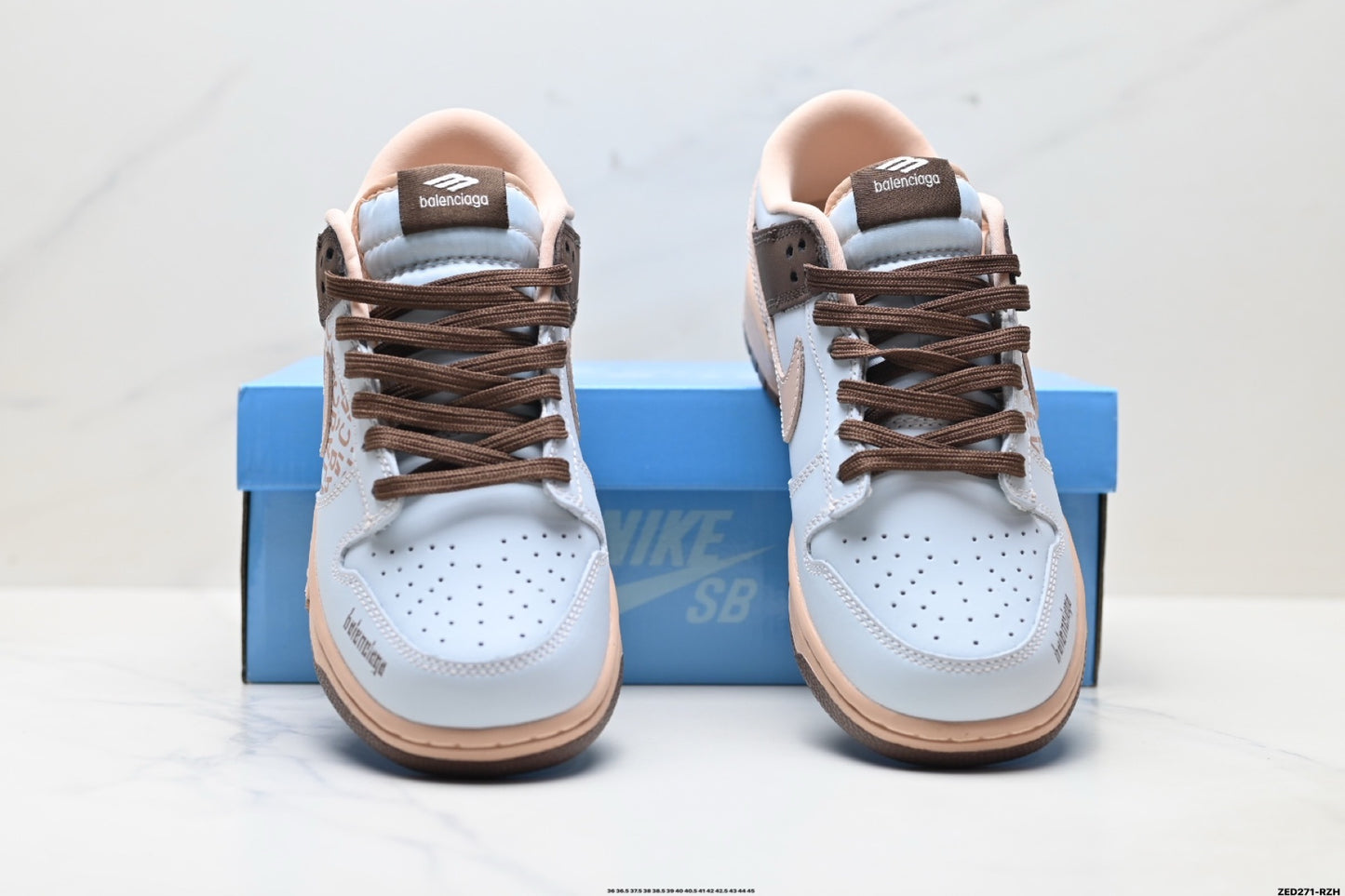 Custom Balenciaga x Nike Dunk Low | Mocha Ice