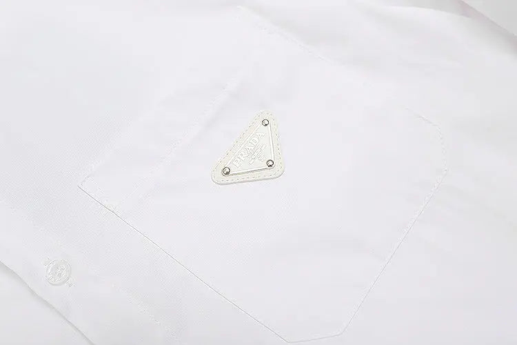 Prada | Classic Logo Poplin Shirt | Black or White | Long Sleeve Button-Up Prada