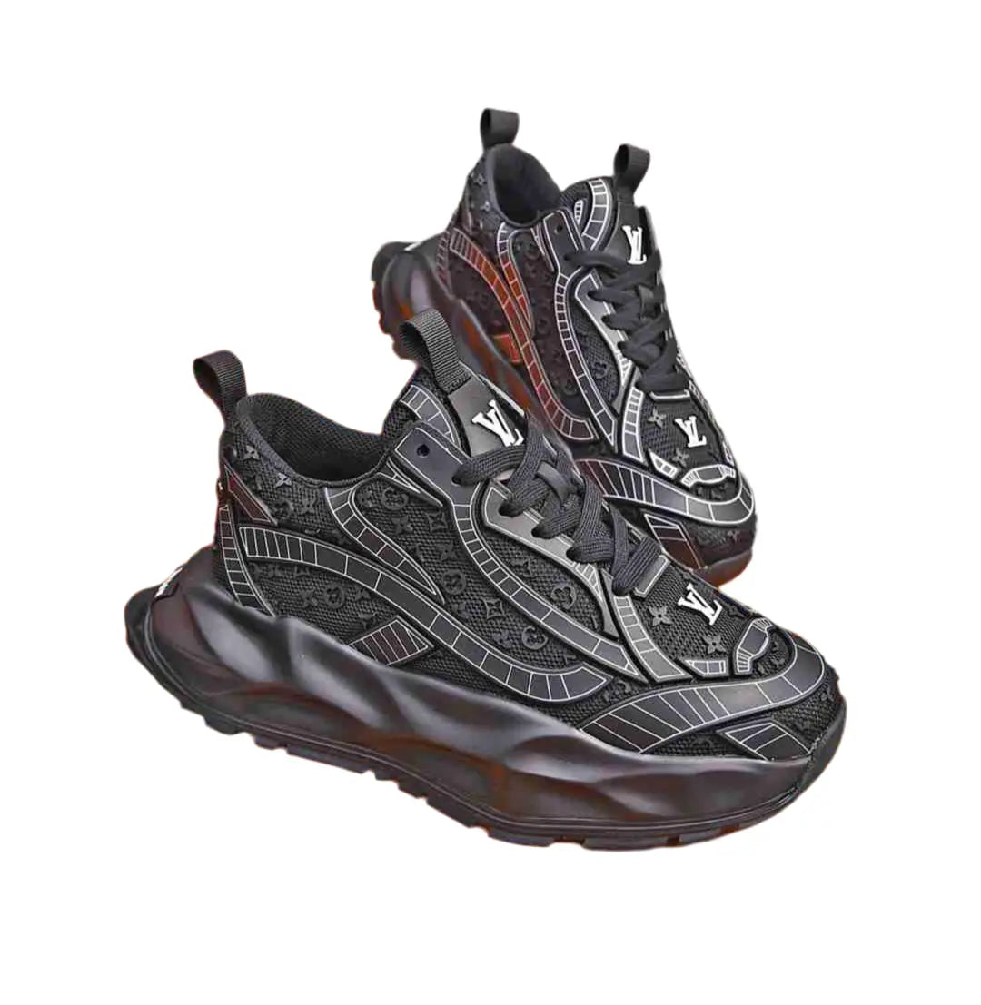 Louis Vuitton | All-Black & All-White Trainer Sneakers | Monogram Embossed Louis Vuitton