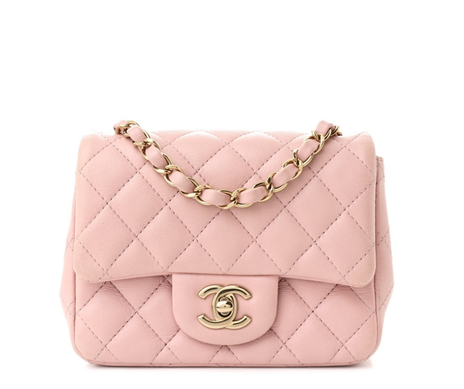Chanel | Quilted Mini Square Flap Shoulder Bag | Light Pink