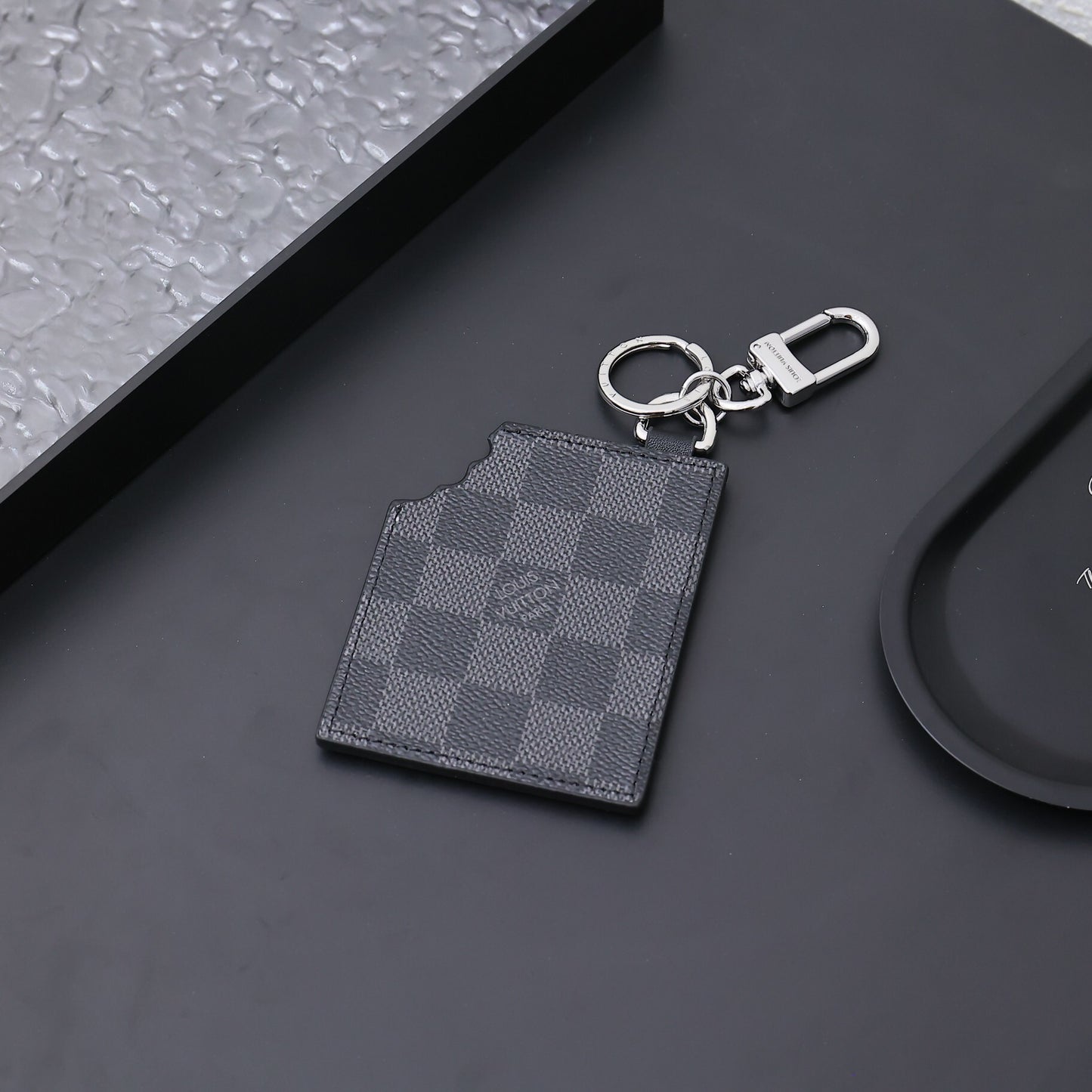 Luxury Inspired Chocolate Bar Bag Charm Key Holder | Black