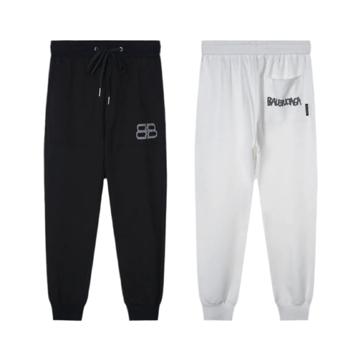 Balenciaga | Double B Graffiti Joggers – White & Black Balenciaga