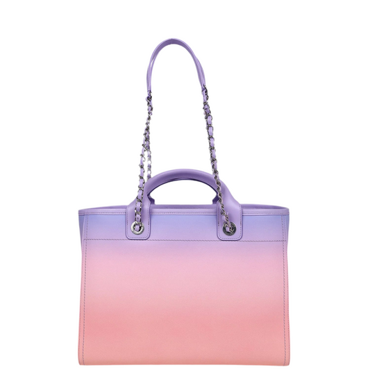Chanel | Deauville Tote in Gradient Light Purple & Coral Pink