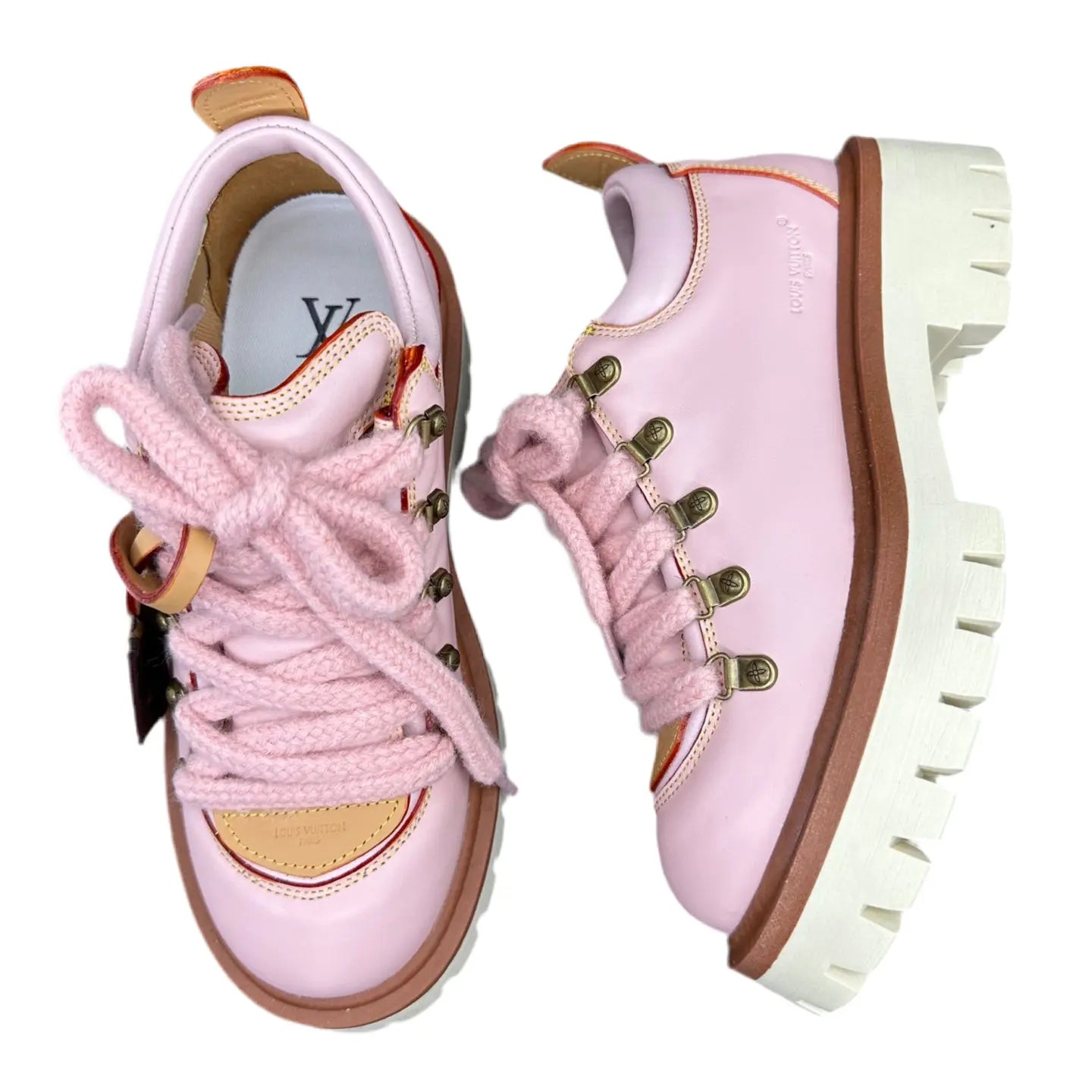 Louis Vuitton Pink Leather Hiking Boots – Luxe Streetwear Meets Rugged Edge Louis Vuitton