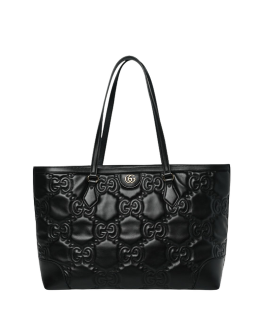 Gucci | GG Matelassé Medium Ophidia Shopping Tote | Black Leather