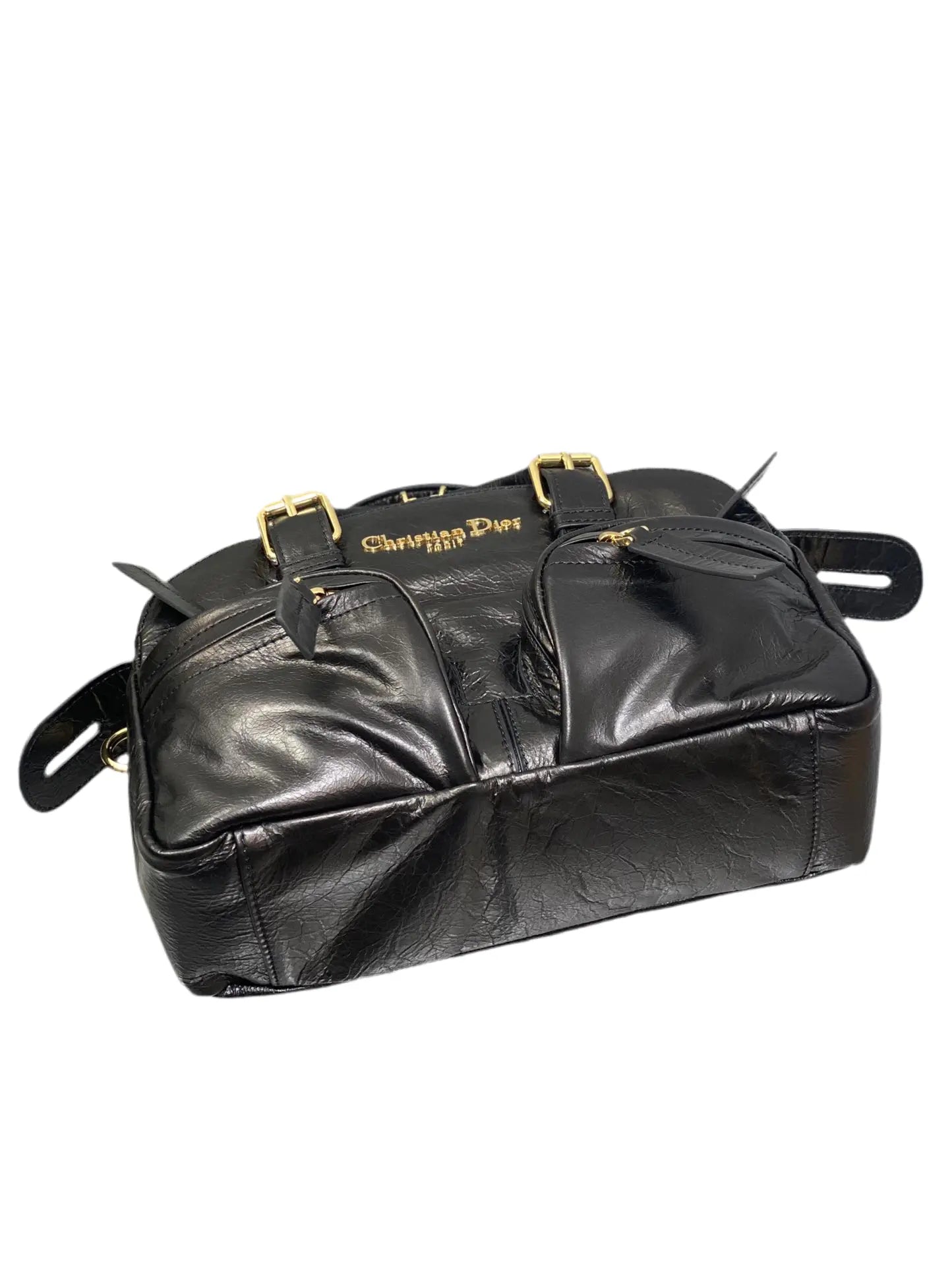 Christian Dior | Black Multi-Pocket Gold Hardware Leather Bag Dior