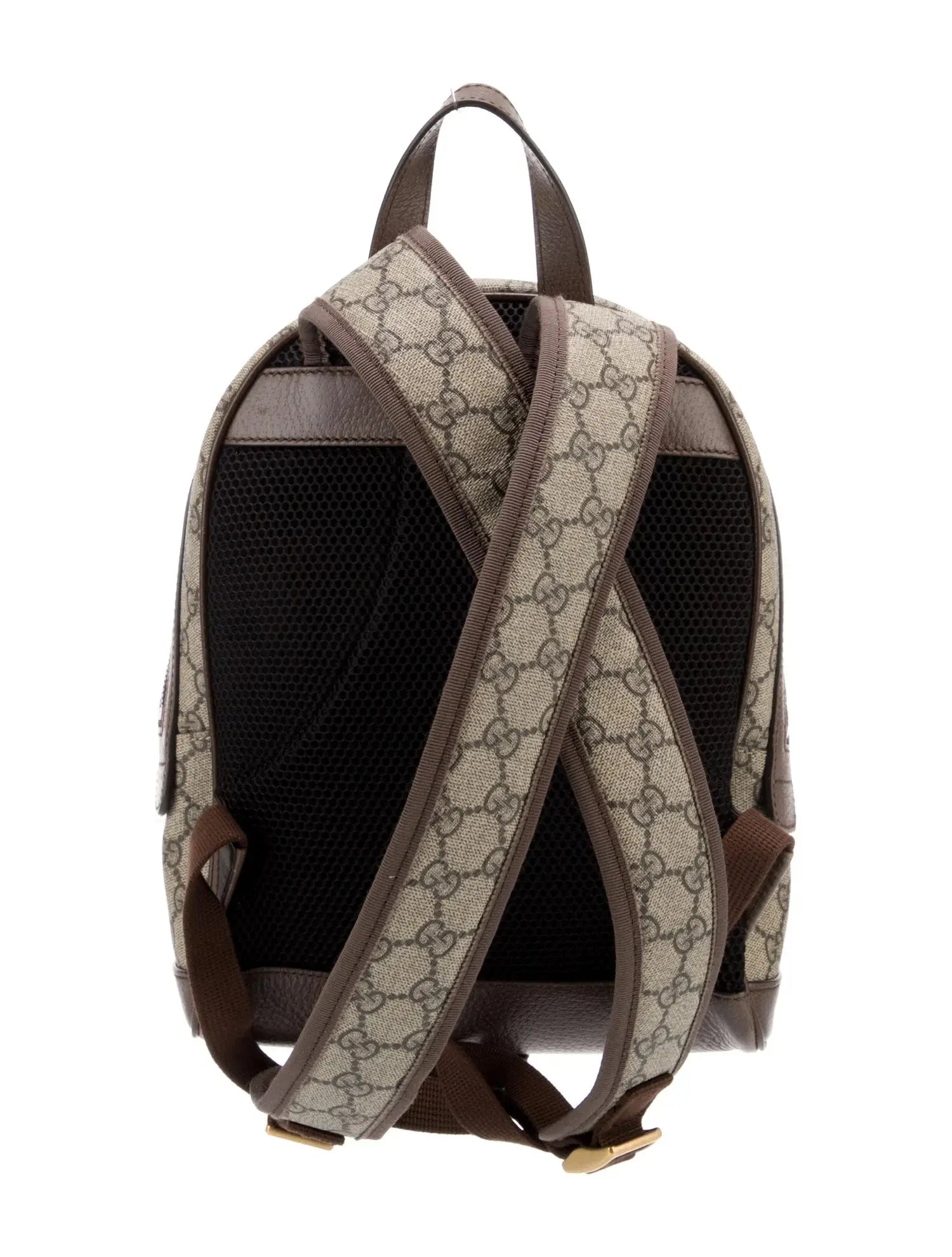 Gucci | GG Canvas Backpack with Web Stripe & Leather Trim Gucci
