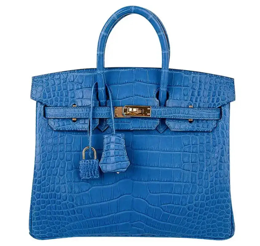 Hermès | Birkin 30 Bleu Mykonos Matte Niloticus Palladium Hardware, 2012 Hermes