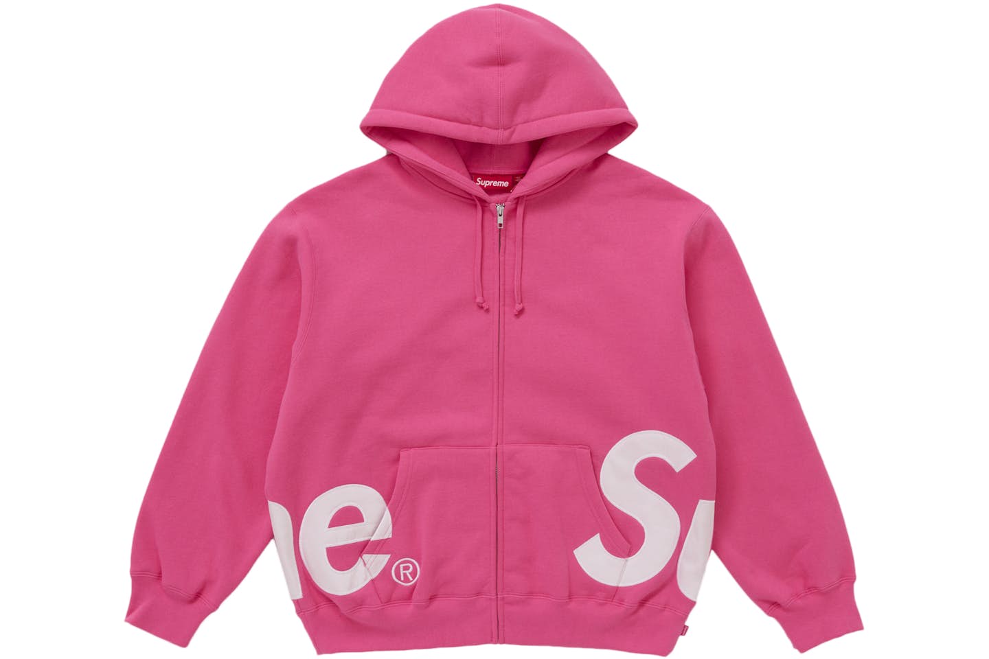 Supreme | Pink Split Logo Zip Hoodie