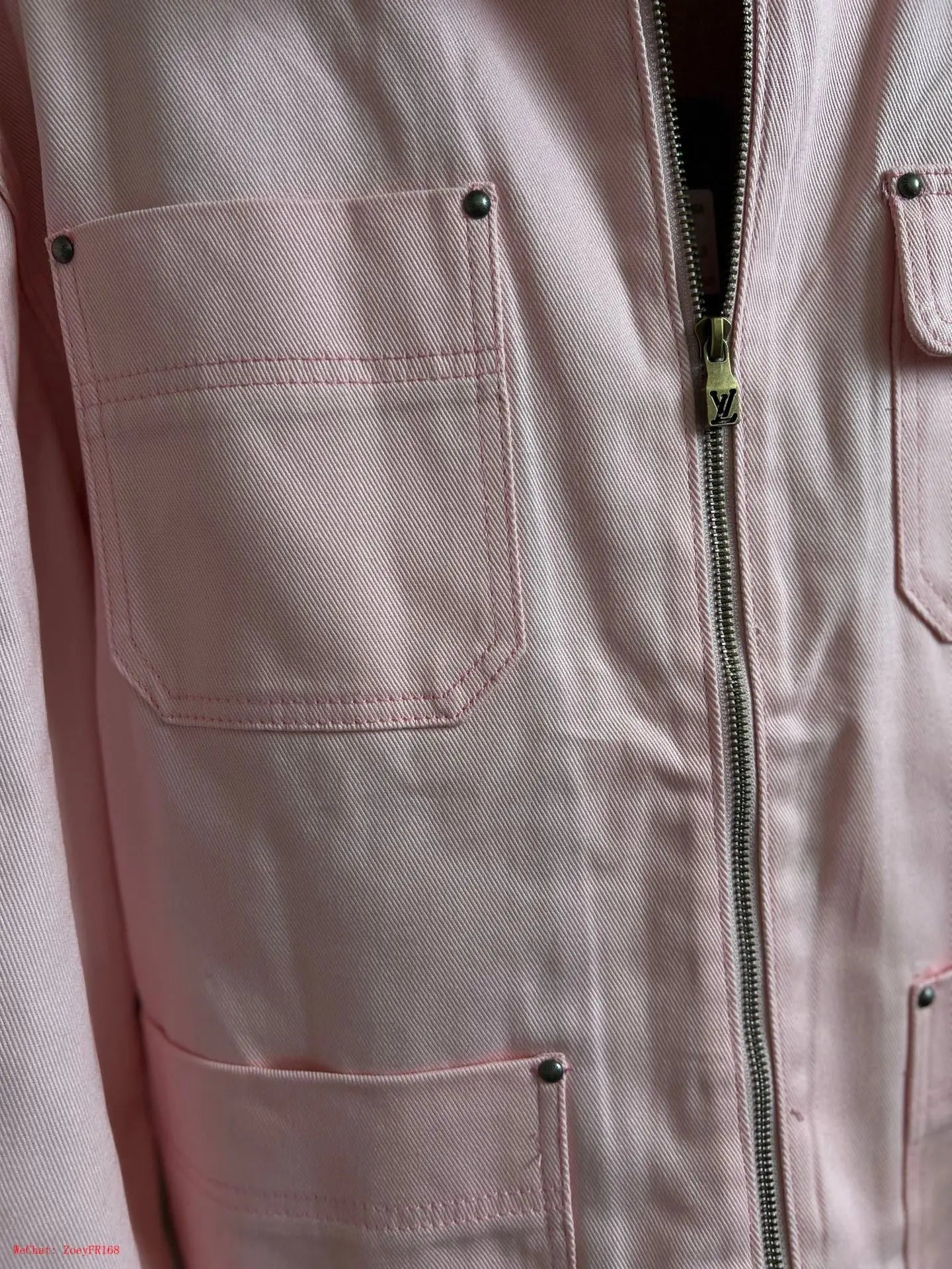 Louis Vuitton | Pink Canvas Work Jacket | Corduroy Collar Louis Vuitton