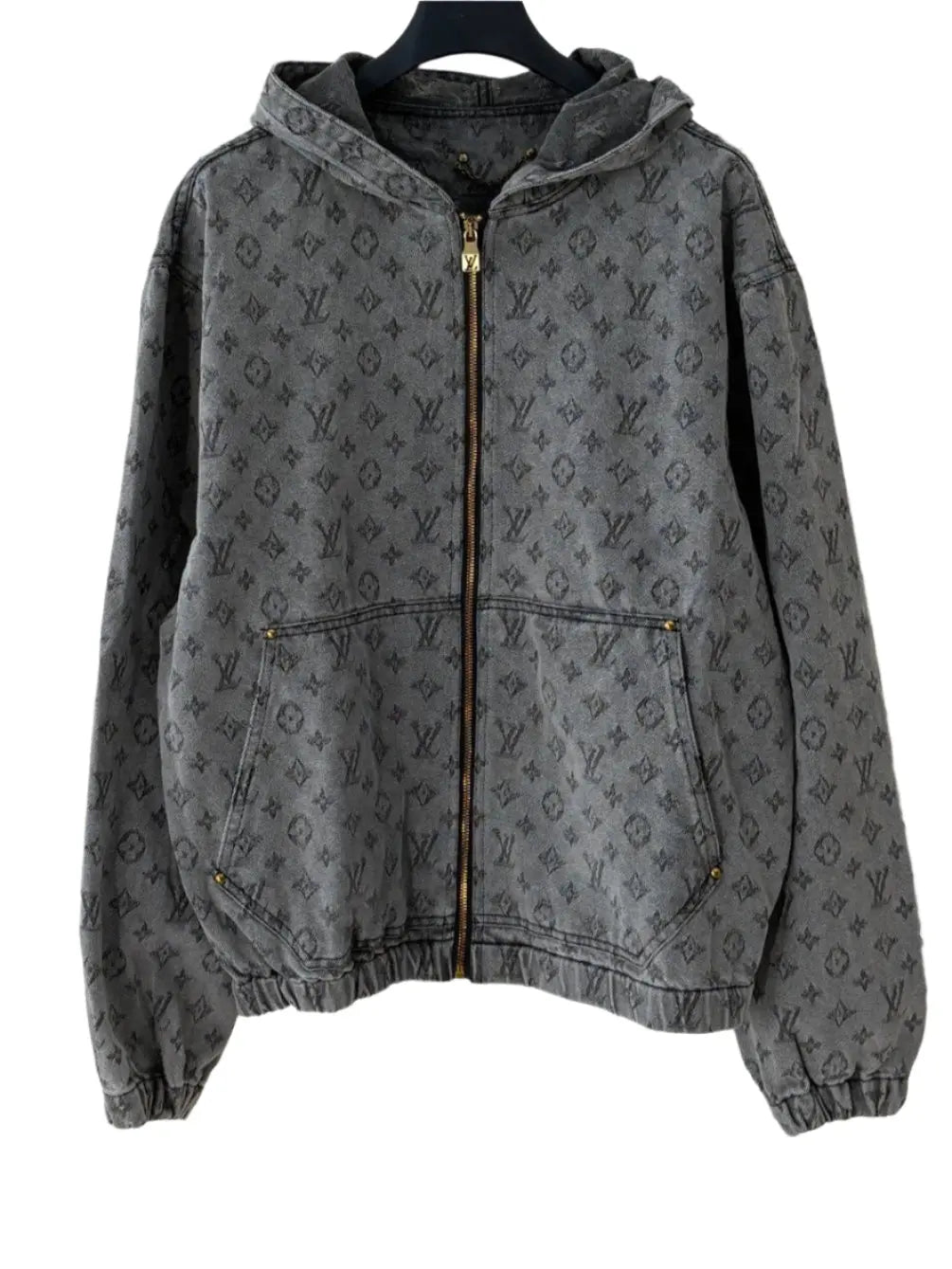 Louis Vuitton | Grey Washed Monogram Denim Hoodie Jacket Louis Vuitton