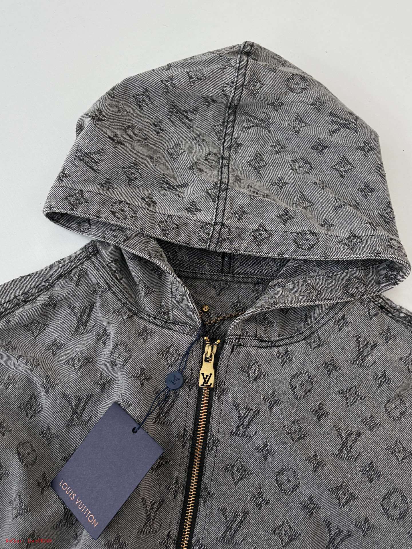 Louis Vuitton | Grey Washed Monogram Denim Hoodie Jacket Louis Vuitton