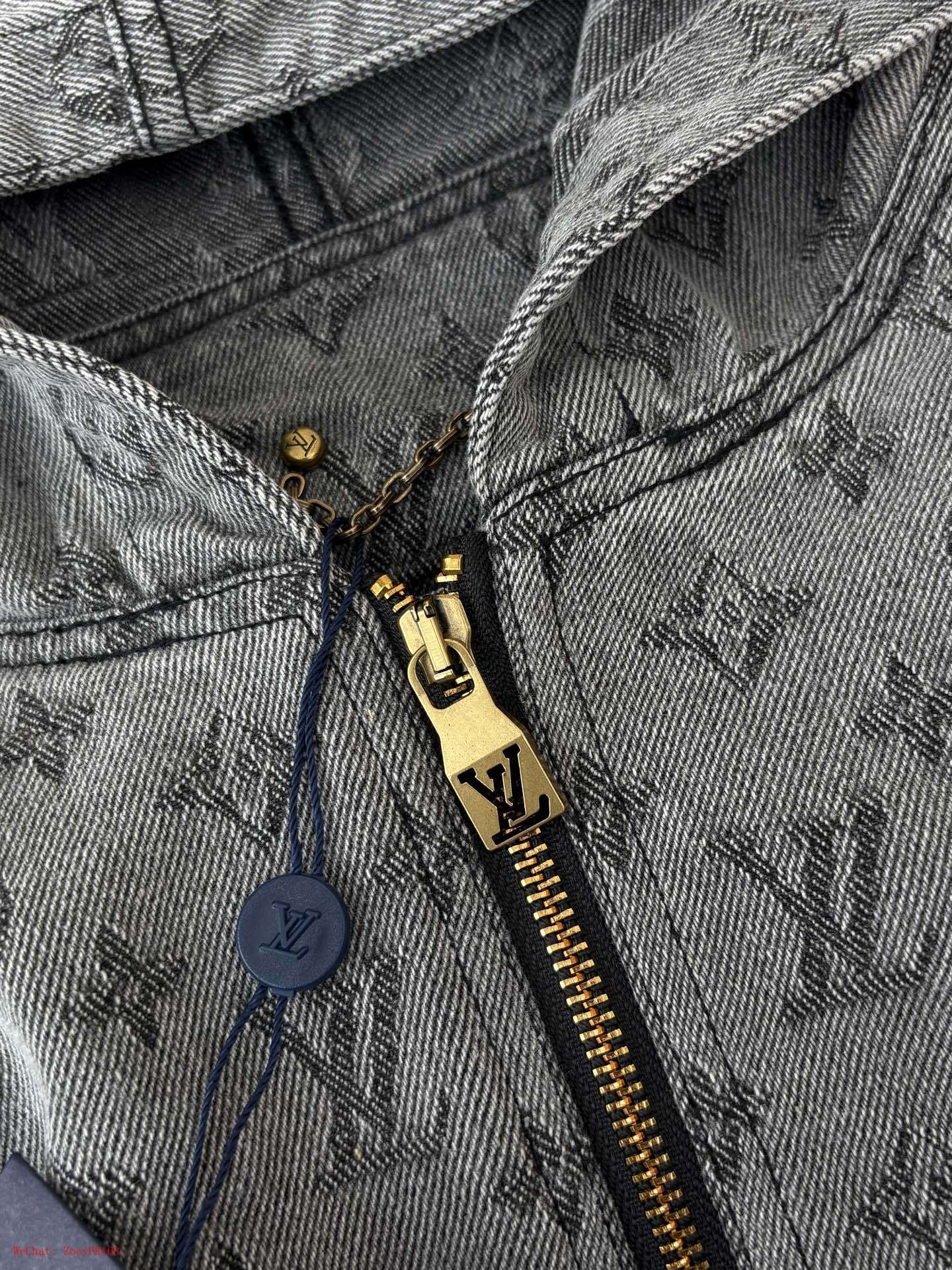 Louis Vuitton | Grey Washed Monogram Denim Hoodie Jacket Louis Vuitton