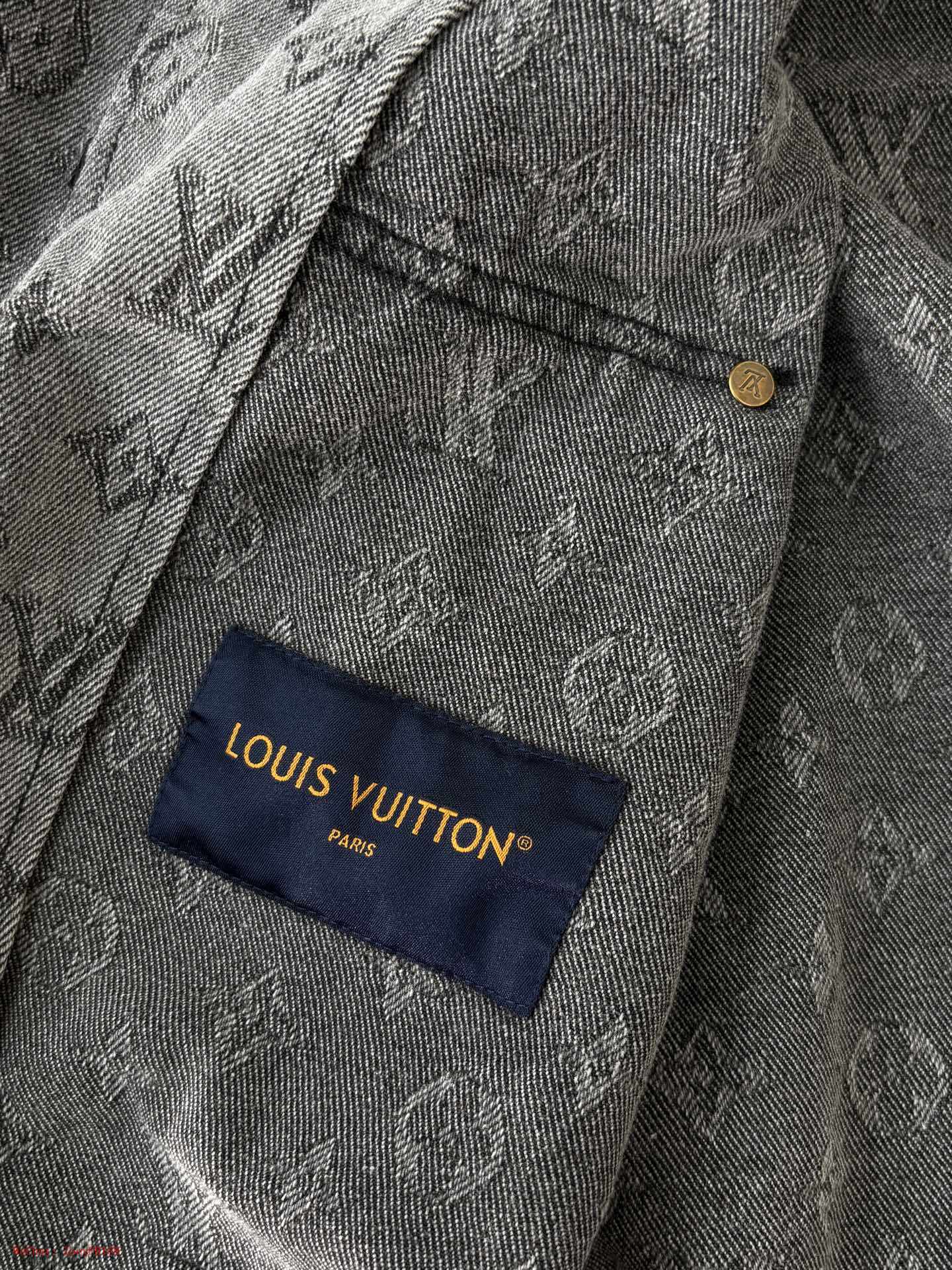 Louis Vuitton | Grey Washed Monogram Denim Hoodie Jacket Louis Vuitton