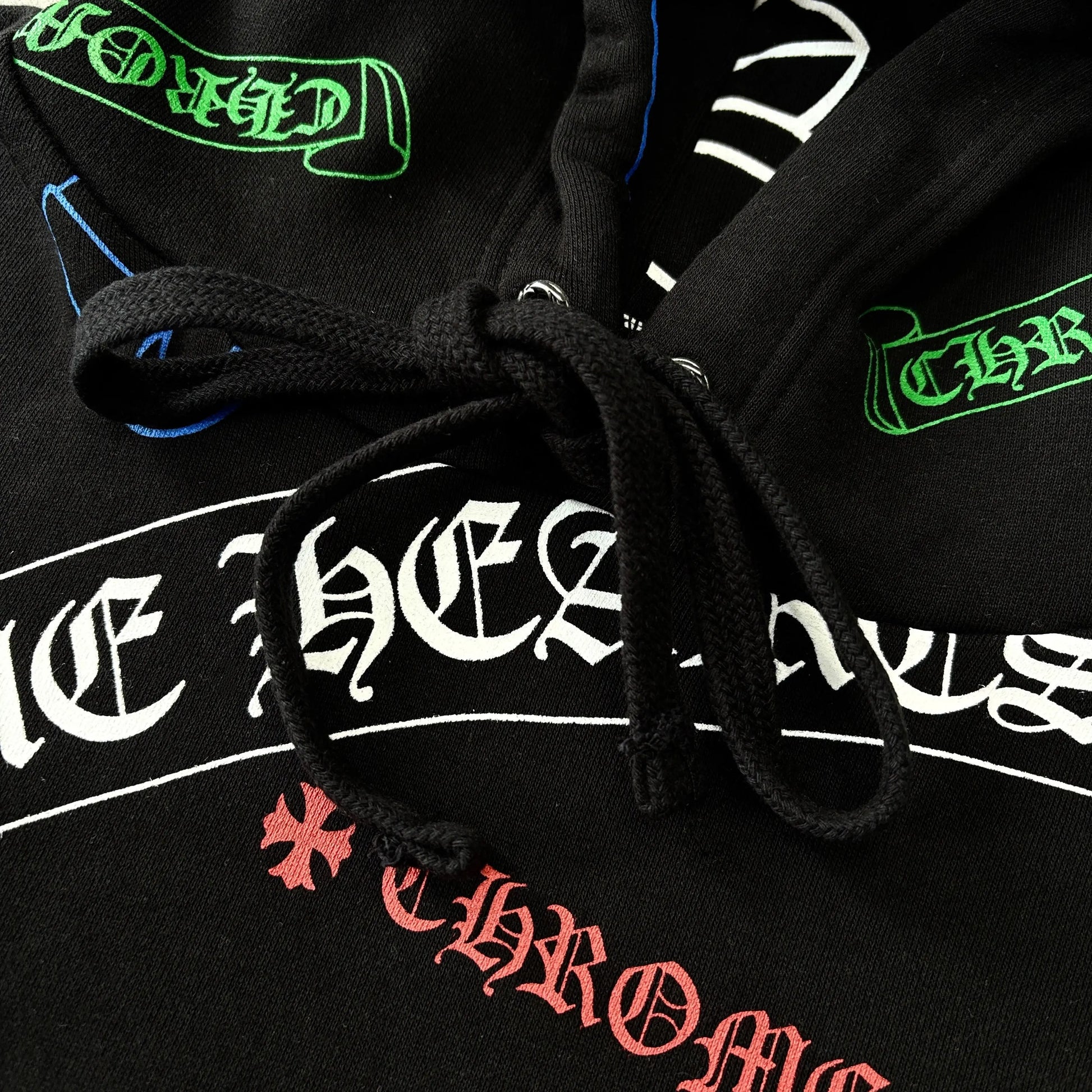 Chrome Hearts | Multi Logo Print Hoodie | Black | Rare Find Chrome Hearts