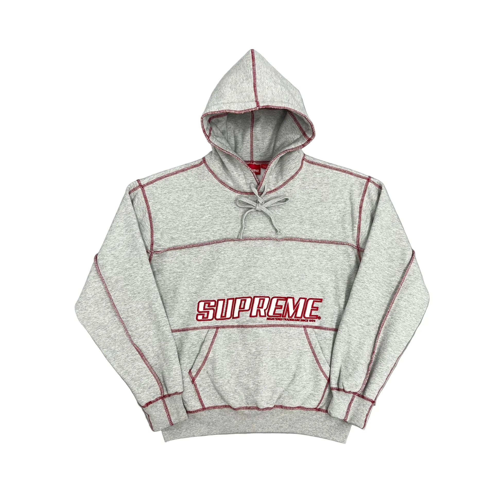 Supreme | Logo Hoodie + Sweatpants Set | Grey/Red Supreme