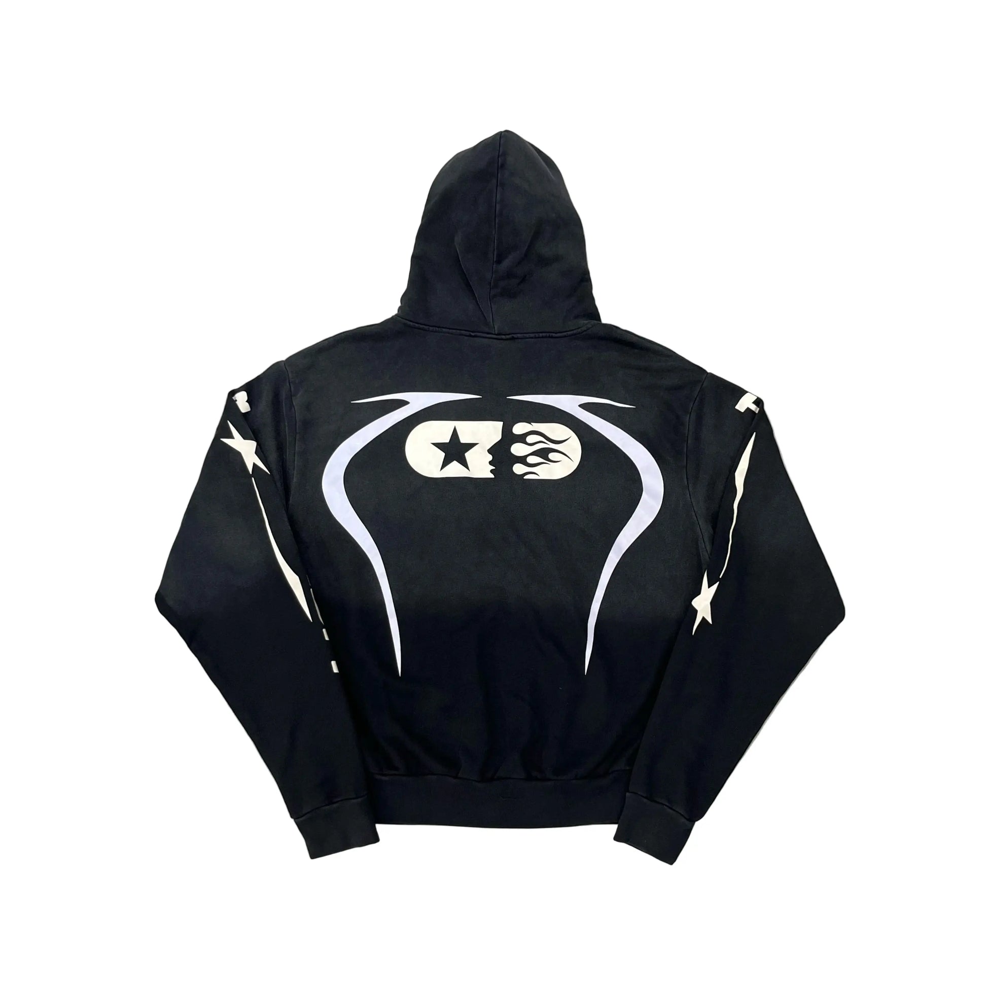 Sp5der | Logo Hoodie + Sweatpants Set | Black/White Hellstar