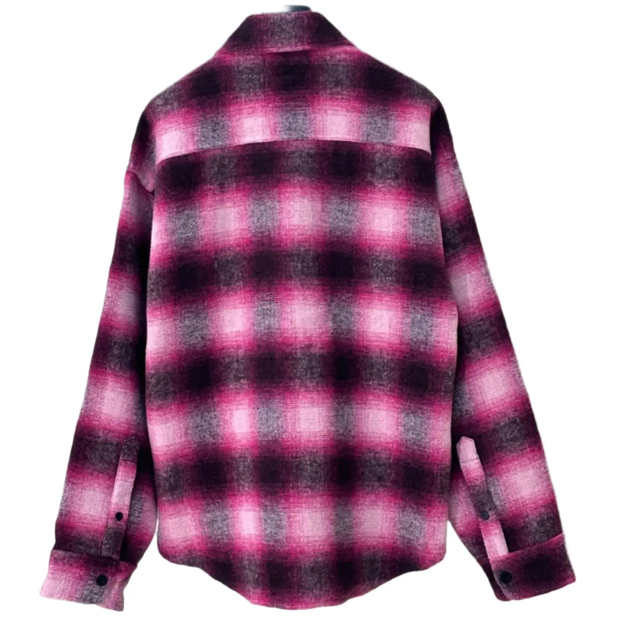 Balenciaga | Pink & Black Plaid Oversized Shirt Jacket Balenciaga