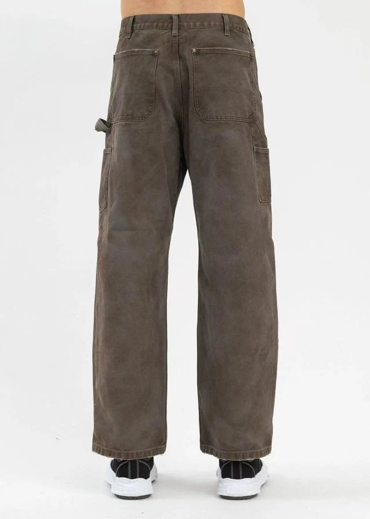 KAMIYA | Boro Duck Painter Pants | Grey Distressed Canvas KAMIYA