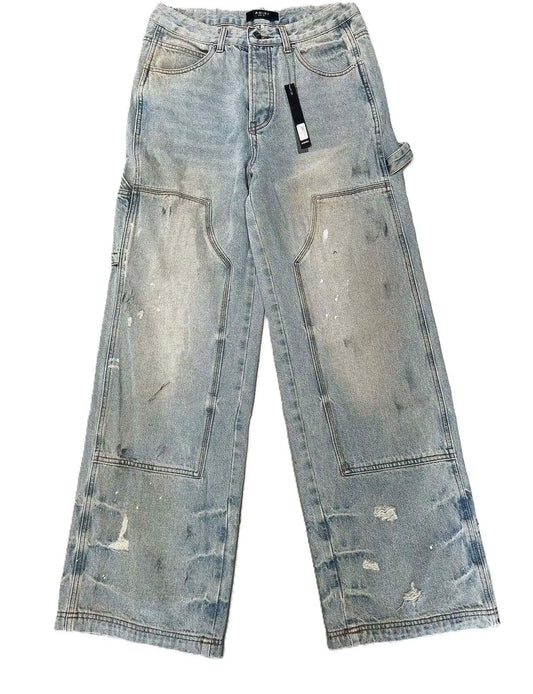 Amiri | Paint-Splatter Carpenter Jeans | Light Wash Denim Amiri