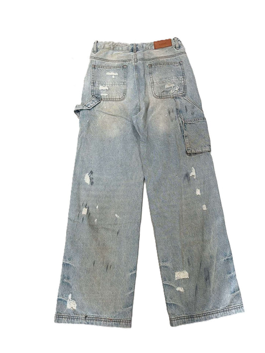 Amiri | Paint-Splatter Carpenter Jeans | Light Wash Denim Amiri