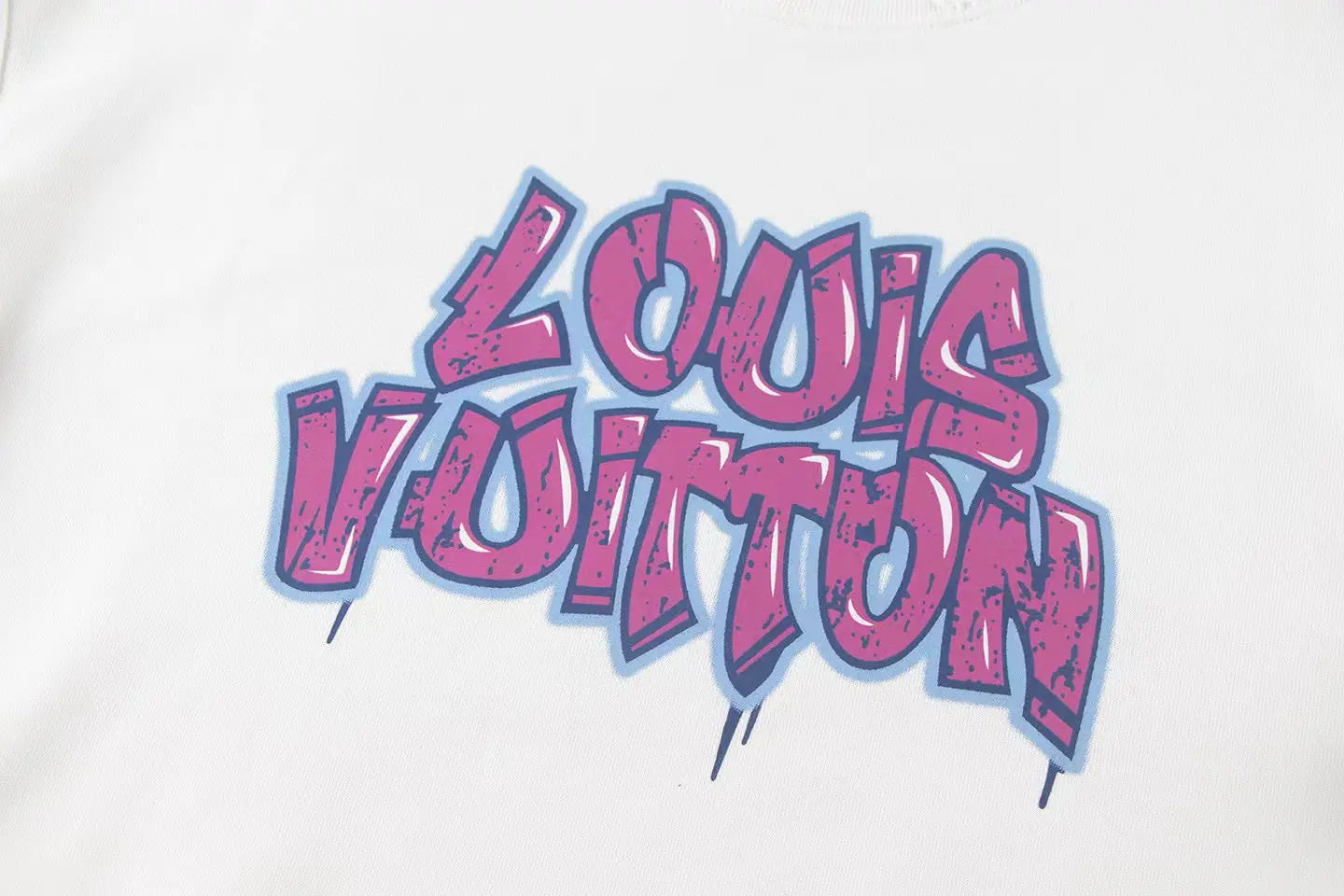 Louis Vuitton | Graffiti Logo Crewneck Sweatshirt | White & Black Louis Vuitton