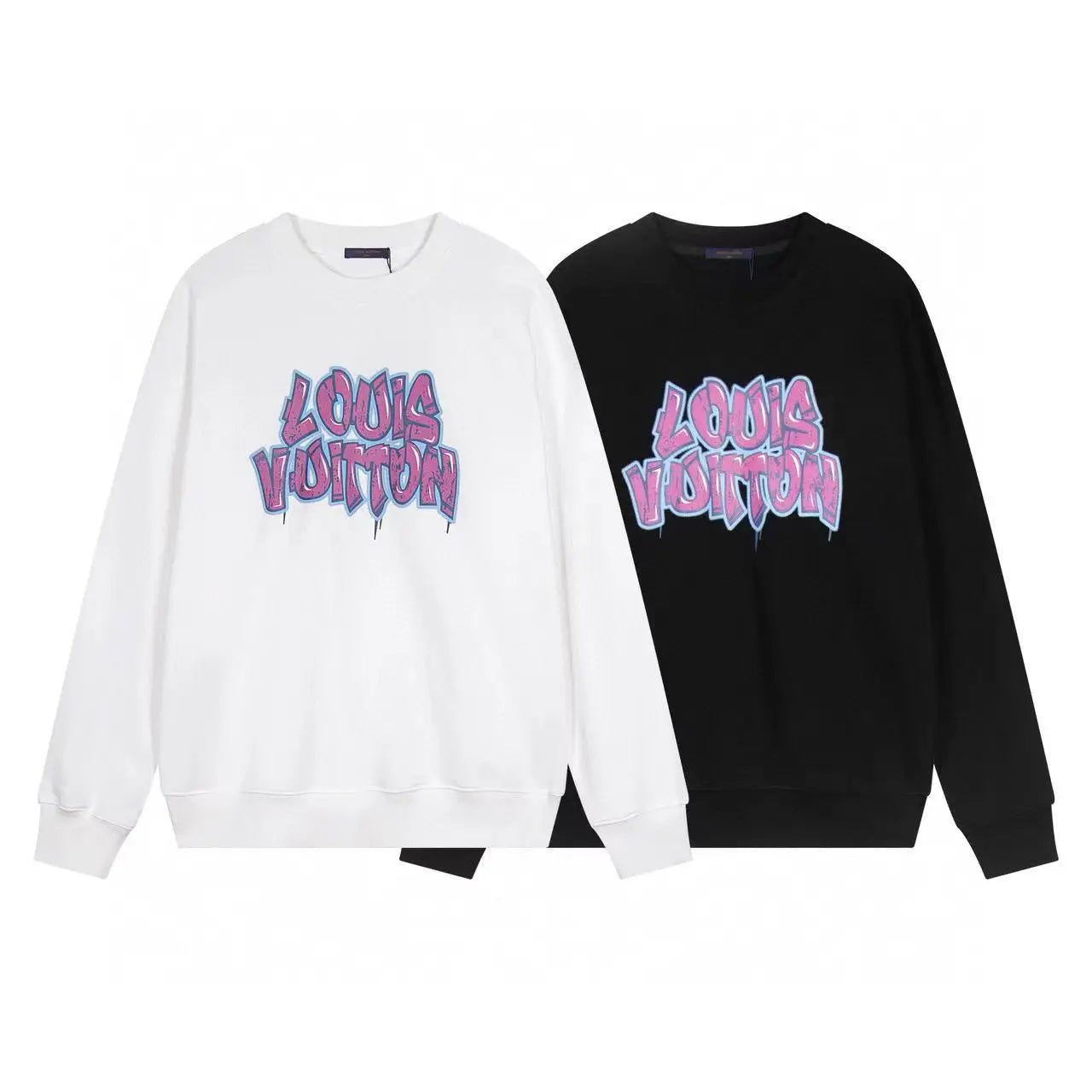 Louis Vuitton | Graffiti Logo Crewneck Sweatshirt | White & Black Louis Vuitton