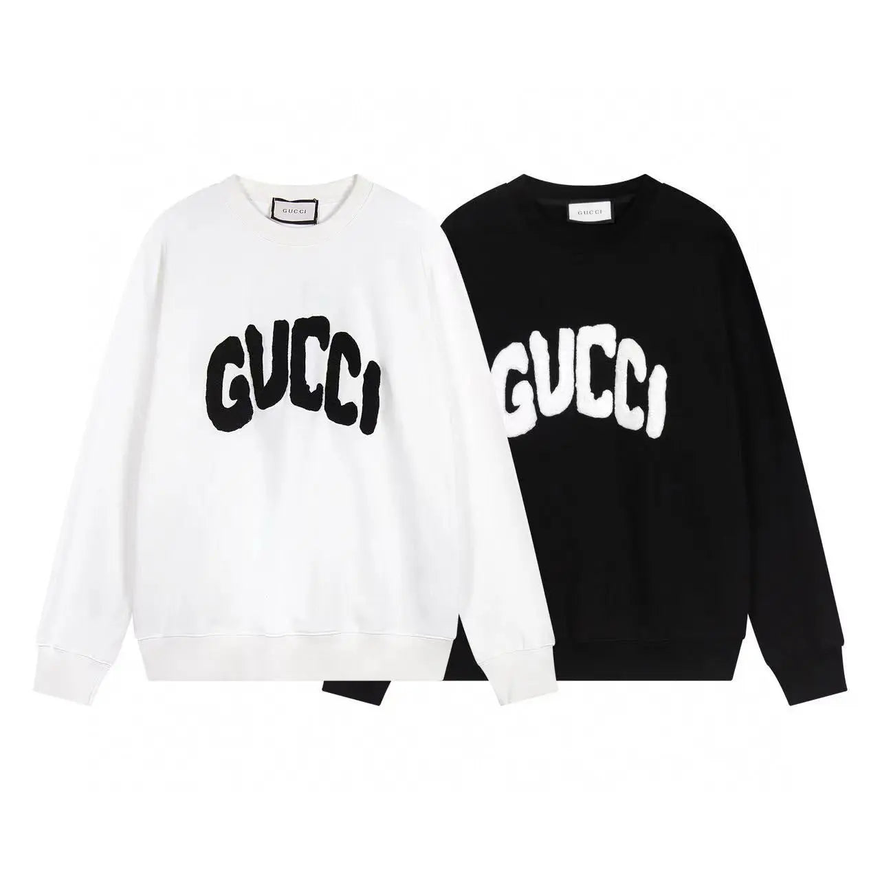 Gucci | Terry Appliqué Logo Sweatshirt | White & Black Gucci