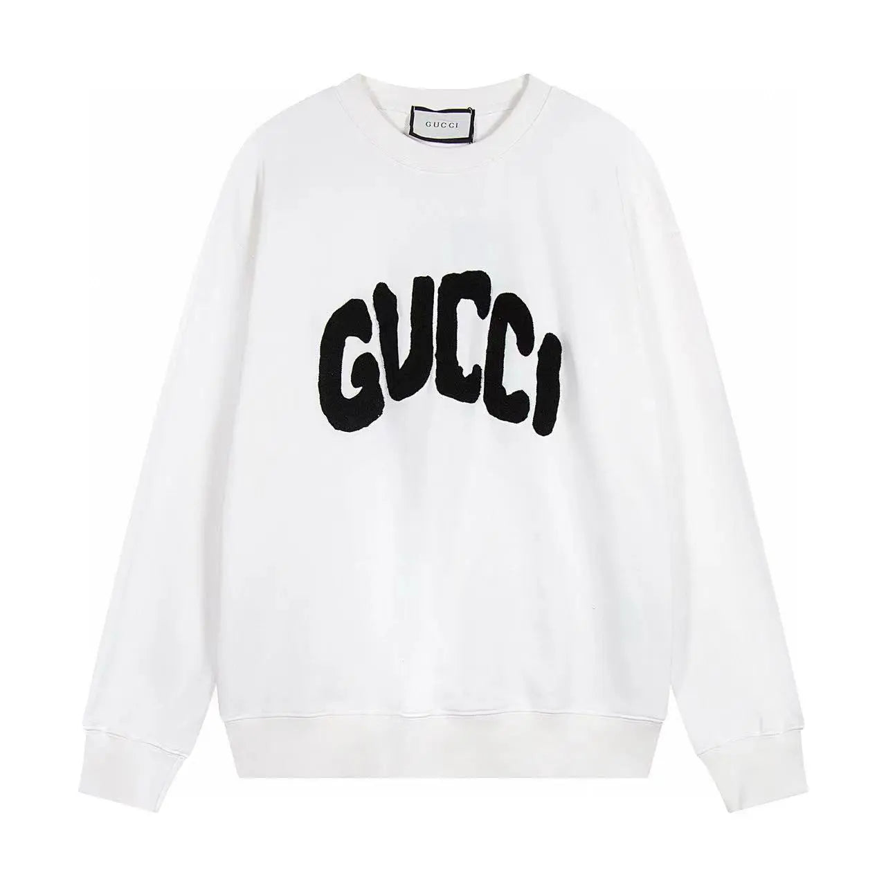 Gucci | Terry Appliqué Logo Sweatshirt | White & Black Gucci