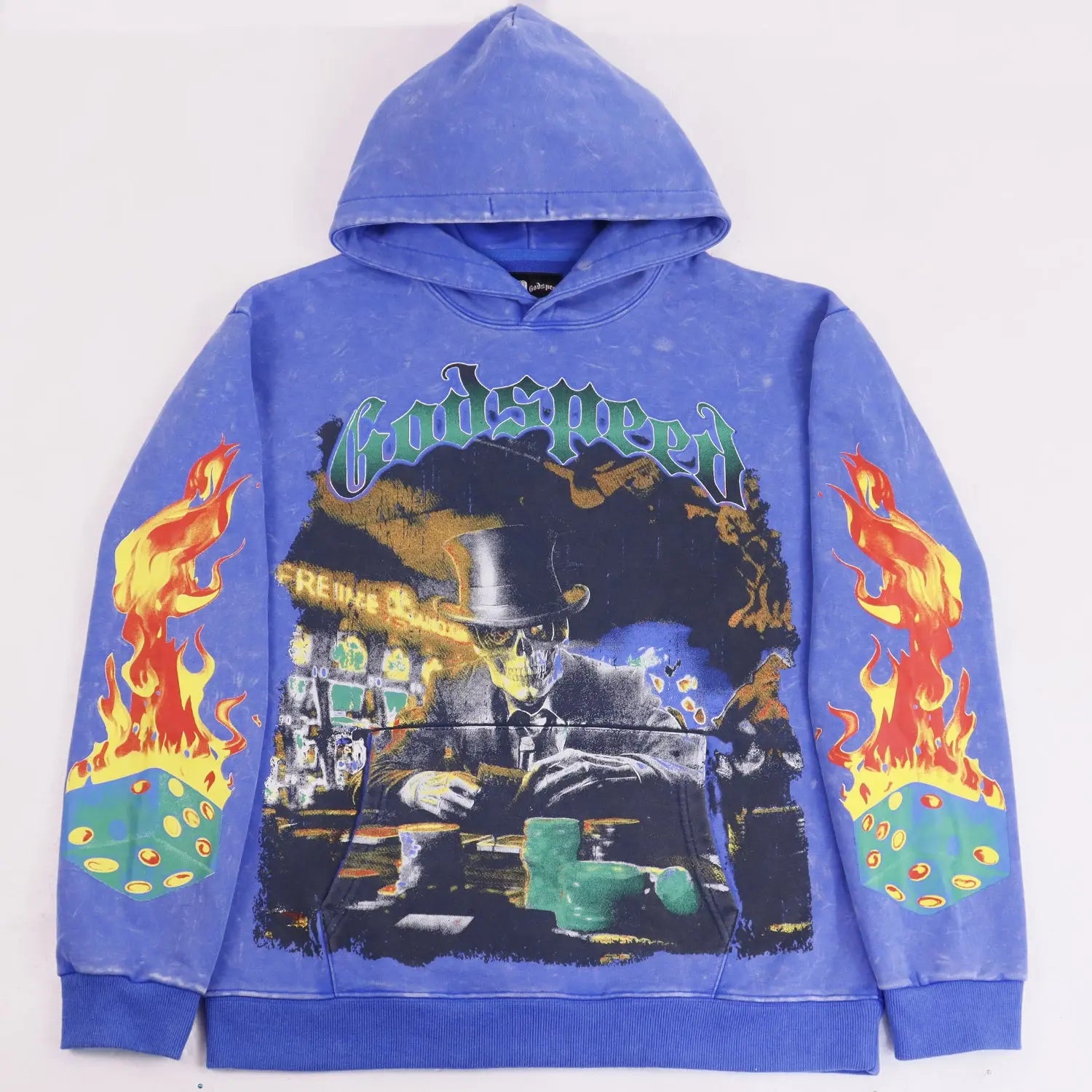 Godspeed | Casino Flames Hoodie | Black & Blue Godspeed