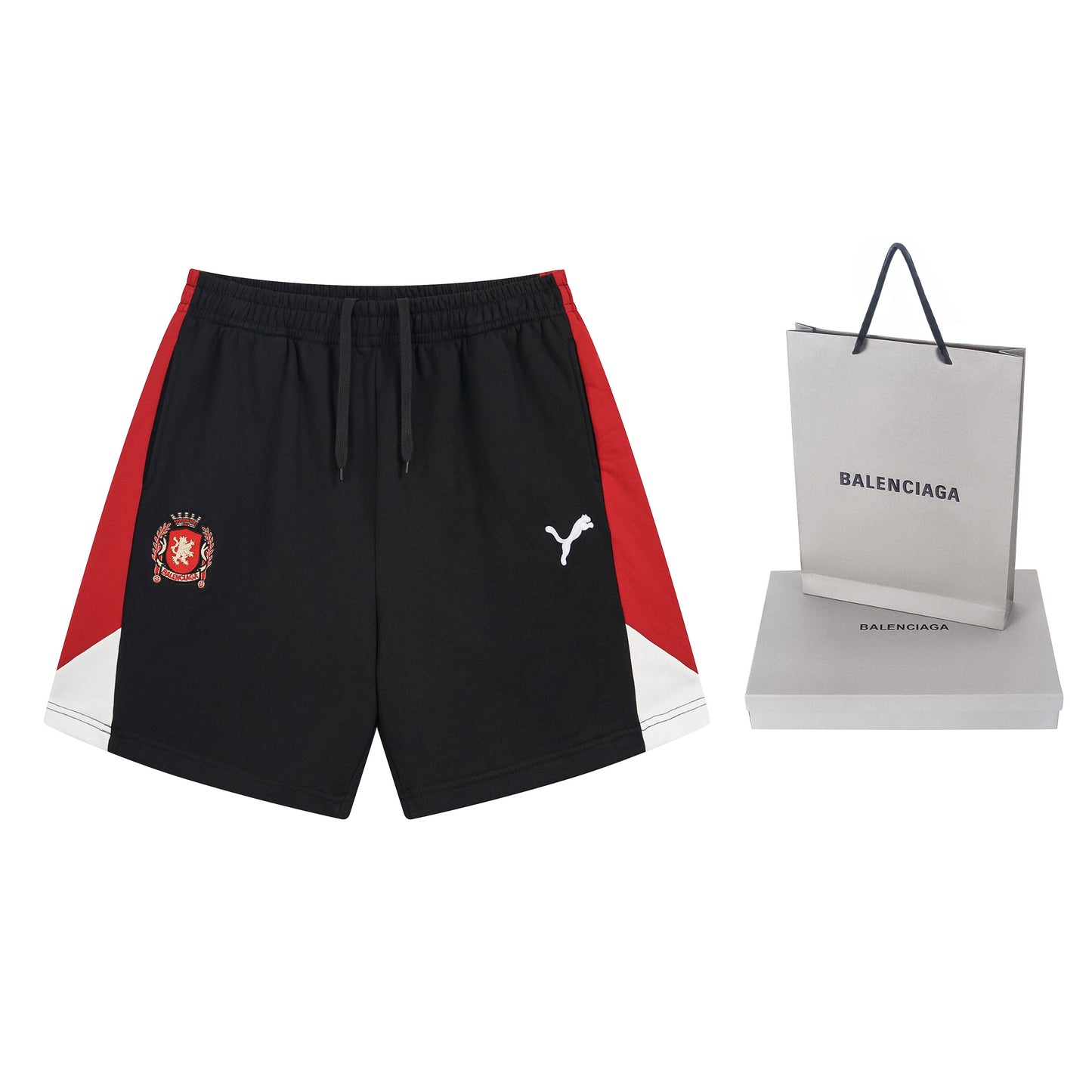 Balenciaga x Puma | Black & Red Crest Shorts